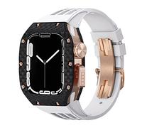 BNCXMO Kit de modificación de la banda para ver la caja de relojes de fibra de carbono para iWatch 8 7 6 5 4 SE, kit de mod de banda de goma deportiva de goma
