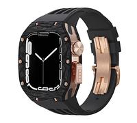 BNCXMO Kit de modificación de la banda para ver la caja de relojes de fibra de carbono para iWatch 8 7 6 5 4 SE, kit de mod de banda de goma deportiva de goma