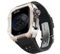 BNCXMO Kit de modificación de reloj, kit de correa de reloj de lujo para 8 ultra 45 mm Caja de titanio de cortón de lujo para iWatch 7 8 45 mm Modificación de actualización