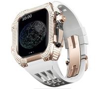BNCXMO Kit de modificación de reloj, kit de correa de reloj de lujo para 8 ultra 45 mm Caja de titanio de cortón de lujo para iWatch 7 8 45 mm Modificación de actualización