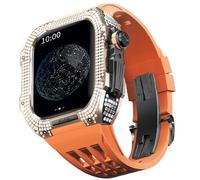 BNCXMO Kit de modificación de reloj, kit de correa de reloj de lujo para 8 ultra 45 mm Caja de titanio de cortón de lujo para iWatch 7 8 45 mm Modificación de actualización