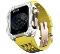 BNCXMO Kit de modificación de reloj, kit de correa de reloj de lujo para 8 ultra 45 mm Caja de titanio de cortón de lujo para iWatch 7 8 45 mm Modificación de actualización