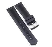 BNCXMO Men Black Watchband 20 mm 22 mm Cinturón de banda de reloj de goma de silicona para la correa de la carrera