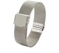 BNCXMO Milanese Loop Hembra Simple Watchband 12 13 14 15 16 17 18 19 20 20 mm Medicina de metal Pulsera de tendencia de moda para la banda de vigilancia DW AR (Color: Plata, Tamaño: 17 mm)