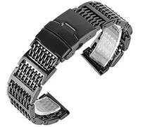 BNCXMO Mira Correa, bandas de relojes de acero inoxidable 20/22/24 mm plateado/negro/dorado plegable correas de reloj+2 barras de resorte pulsera