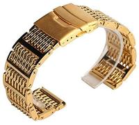 BNCXMO Mira Correa, bandas de relojes de acero inoxidable 20/22/24 mm plateado/negro/dorado plegable correas de reloj+2 barras de resorte pulsera