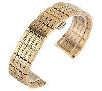 BNCXMO Mira correa, correa de pulsera de acero inoxidable 20 mm de 22 mm de 24 mm Reloj Correos para hombres y femeninos Pulsera (Color de banda: oro, ancho de banda: 20 mm)
