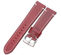 BNCXMO Mira correa, cuero retro con correa retro y hebilla de acero inoxidable, brazalete de acero inoxidable, pulsera de acero inoxidable de una correa de 24 mm
