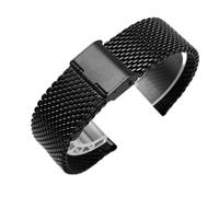 BNCXMO Mira Correa de acero inoxidable Mecha de malla Correa de alambre grueso Hebilla para colgar 1.0 alambre 18 20 22 Banda de reloj de 24 mm