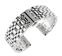BNCXMO Mira la correa de acero inoxidable de metal 12 mm de 14 mm 16 mm 18 mm 20 mm 22 mm de liberación rápida Correa curvada Correa para hombres Butterfly Butterfly Pulsera sólida con accesorios/22