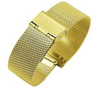 BNCXMO Mira la correa de la correa de acero inoxidable Banda de reloj de reloj 16 mm 18 mm 20 mm 22 mm Cinturón de acero Mesh Accesorios de relojes Bracelet (color: oro, tamaño: 18 mm)