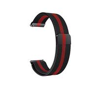 BNCXMO Mira la correa de malla de malla Metal Correa de acero inoxidable 18/20/22 mm Correa plana Accesorios de reloj/rojo/18 mm