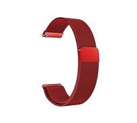 BNCXMO Mira la correa de malla de malla Metal Correa de acero inoxidable 18/20/22 mm Correa plana Accesorios de reloj/rojo/18 mm