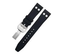 BNCXMO Mira la correa Forbig Pilot Mark Portugieser Top Gun 21 mm Fluoride Cava de goma Madena de pulsera suave (,), 22 mm