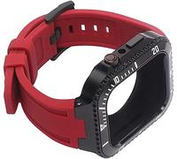 BNCXMO Mod Kit Aleya de zinc para la serie de casos de banda 8 7 45 mm Strap de silicona marco de metal bisel para iWatch SE 6 5 4 44 mm Conjunto de modernización