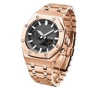 BNCXMO Modelo GA2100 Oak All Metal Bisel Strap Style Watch Bands para GA2100-7A Mod Kit Accesorios con cubierta inferior