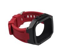 BNCXMO Modificación Kit Correa de silicona+Caja de metal para banda 45 mm 410 mm 41 mm 44 mm Banda para la banda para iWacth 8 7 SE 6 5 4 Mod Pulsera