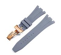 BNCXMO Para AP Royal Oak Offshore 15400/15202/15703 RABER Silicone Watch Strap Men Accesorios de correa de reloj 27 mm (color: Oro de naranja, tamaño de rosa, tamaño: 27 mm)