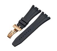 BNCXMO Para AP Royal Oak Offshore 15400/15202/15703 RABER Silicone Watch Strap Men Accesorios de correa de reloj 27 mm (color: Oro de naranja, tamaño de rosa, tamaño: 27 mm)