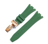 BNCXMO Para AP Royal Oak Offshore 15400/15202/15703 RABER Silicone Watch Strap Men Accesorios de correa de reloj 27 mm (color: Oro de naranja, tamaño de rosa, tamaño: 27 mm)