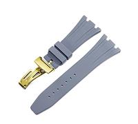 BNCXMO Para AP Royal Oak Offshore 15400/15202/15703 RABER Silicone Watch Strap Men Accesorios de correa de reloj 27 mm (color: Oro de naranja, tamaño de rosa, tamaño: 27 mm)