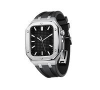 BNCXMO Para banda 45 mm de 44 mm Mujeres Caso de metal militar para mujeres con correa de silicona a prueba de choque para iWatch Series 7/SE/6/5/4 Hermoso regalo
