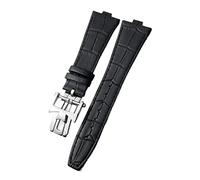 BNCXMO Para bandas de reloj de grano azul marrón azul en el extranjero de 25 mm de cuero genuino interfaz convexa reloj correa