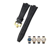 BNCXMO Para bandas de reloj de grano azul marrón azul en el extranjero de 25 mm de cuero genuino interfaz convexa reloj correa