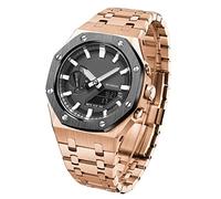 BNCXMO Para GA2100VB-1A MOD Kit Accesorios con cubierta inferior GA2100 Modelo Oak Todas las bandas de reloj de estilo de bisel de metal