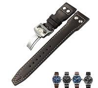 BNCXMO Para IWC Pilot Mark Portugieser Portofino Watch Bands 20 mm 21 mm 22 mm Correa de cuero Banda de reloj marrón negro para hombres Pulseras