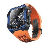 BNCXMO Para la banda 8 7 6 5 4 SE 44/45 mm series, kit de modificación de banda de reloj de lujo, correa de fluoruber de caja de fibra de carbono, adecuado para la actualización de iWatch DIY