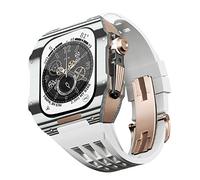 BNCXMO Para la banda 8 7 6 SE 5 4 Serie 44 mm Kit de modificación de la banda de 45 mm de 45 mm, banda de reloj de goma de caja de fibra de carbono, para accesorios de reemplazo de banda iwatch