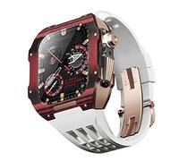 BNCXMO Para la banda 8 7 6 SE 5 4 Serie 44 mm Kit de modificación de la banda de 45 mm de 45 mm, banda de reloj de goma de caja de fibra de carbono, para accesorios de reemplazo de banda iwatch