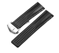 BNCXMO Patrón de fibra de carbono Correa de cuero genuina 20 mm 22m para la serie Monaco Watch Band Wall Wall Wall Band Watch Brailet