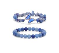 BNCXMO Pulsera azul mariposa de mariposa pulsera para mujeres cristales pulseras de piedra piedra preciosa pulsera pulsera azul joyas dones de amistad para mujeres