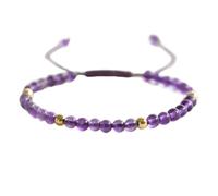 BNCXMO Pulsera, brazalete Beadsnatural Púrpura de cuarzo Cristal Pulsera trenzada Nafu Damas Reiki Chakra Meditación Amor Pulsera