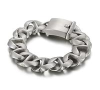 BNCXMO Pulsera de acero inoxidable para hombres, arena lisa, cadena de acera, pulsera personalizada, idea de regalo para hombres