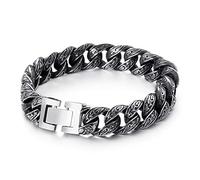 BNCXMO Pulsera de acero inoxidable para hombres, patrón de tótem, brazalete de pareja, cadena unisex, IC personalizado, regalo para él
