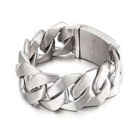 BNCXMO Pulsera de acero inoxidable para hombres, pulseras de enlace grueso para hombres, idea de regalo para hombres