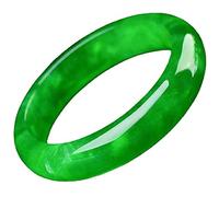 BNCXMO Pulsera de brazalete de jade birmano natural para mujeres amables de hielo Emperador Jadeite Bracelet Joya verde con certificado (tamaño: 64 mm)