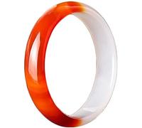 BNCXMO Pulsera de brazalete de jade natural rojo para mujeres, joyas de brazalete ichalcedonía de ágata, regalos para niña (color: rojo blanco, tamaño: 58 mm)