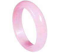 BNCXMO Pulsera de brazalete de jade rosa natural para mujeres, brazalete Agata Good Luck Regals con caja de joyería (tamaño: 60 mm)