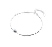 BNCXMO Pulsera del tobillo delicada - 925 Beads de moda de plata esterlina Pulseras de la cadena de serpientes Pulseras para mujeres esposa (color: tobilleras, tamaño: 7 8 pulgadas)