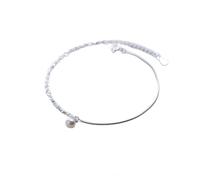 BNCXMO Pulsera del tobillo delicada - 925 STERLING PERL PERL PERLA DOBLE Tobillera Brazalete para mujeres Fashion Silver 925 Joyas (color: tobilleras)