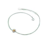 BNCXMO Pulsera del tobillo delicada - 925 STERLING SIGLE Minimalista de la cadena de serpientes Beads Flower Fowlets For Women Wedding Fine Jewelry Gift (Color: A)