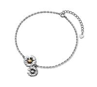 BNCXMO Pulsera del tobillo delicada,- 925 Sterling Thai Silver Fashion Fashion Flower Anklets for Women Boded Fiesta Cumpleaños S925 Joyas