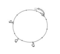 BNCXMO Pulsera del tobillo delicada,- Fashion Genuine 925 Sterling Silver Sweet Heart Square Cz Cadlets
