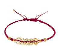 BNCXMO Pulsera feng shui pulsera roja pulsera hechas a mano budista monedas antiguas fortuna enchufes brazalete trenzado pulsera de buena suerte ajustable para mujeres, monedas antiguas