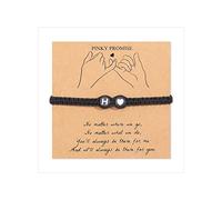 BNCXMO Pulsera inicial para mujeres Carta de corazón ajustable AZ Pulseras trenzadas Pulseras tejidas hechas a mano Joyas para regalos de cumpleaños de mejor amigo