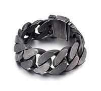 BNCXMO Pulsera premium para hombres Cadena de acera de acero inoxidable idea de regalo de pulsera personalizada para hombres longitud 25 cm negro